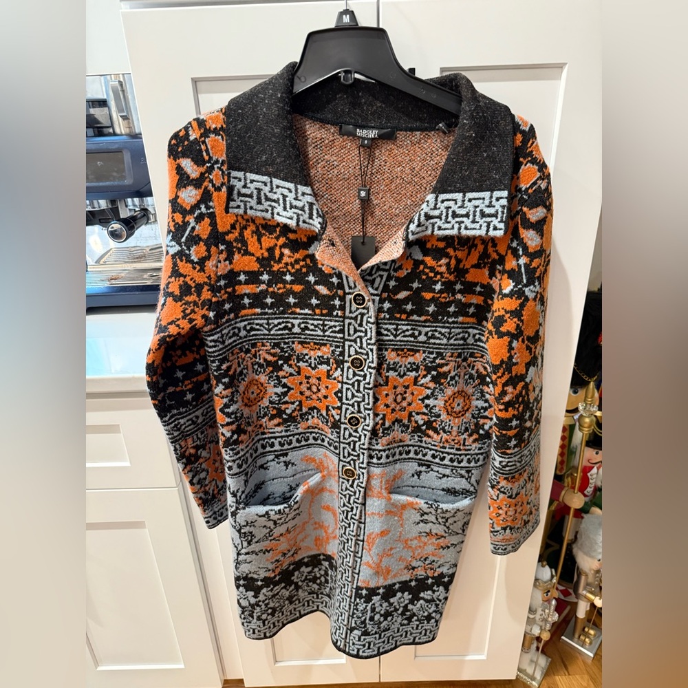 badgley mischka sweater duster NWT sz small
